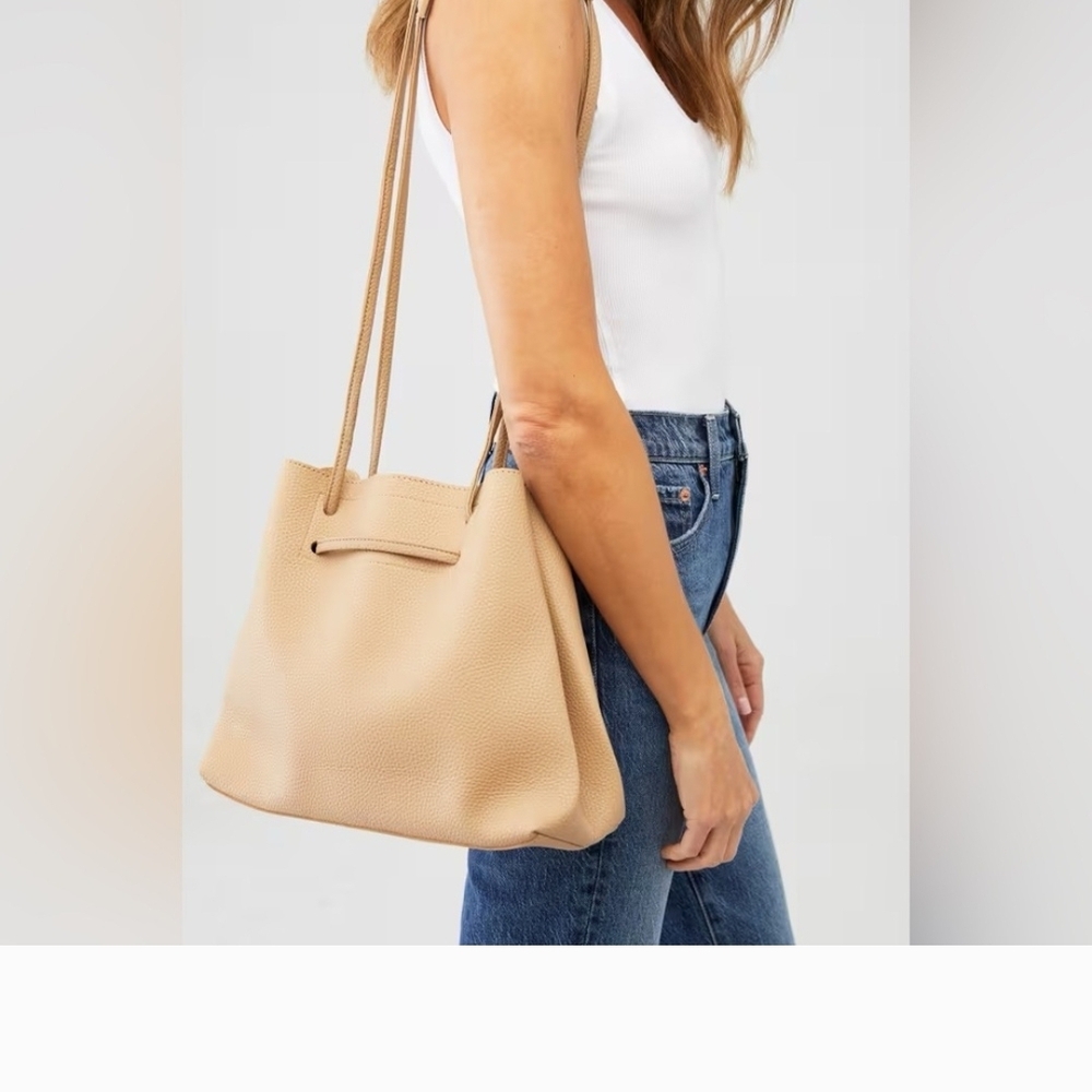 8 Other Reasons Slouchy Tan Leather Tote Bag